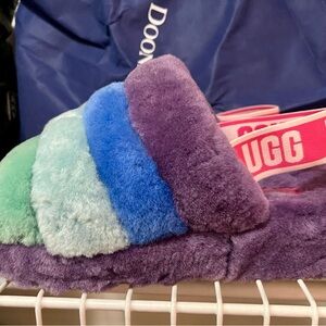 UGG Multicolor Fluffy Sandals